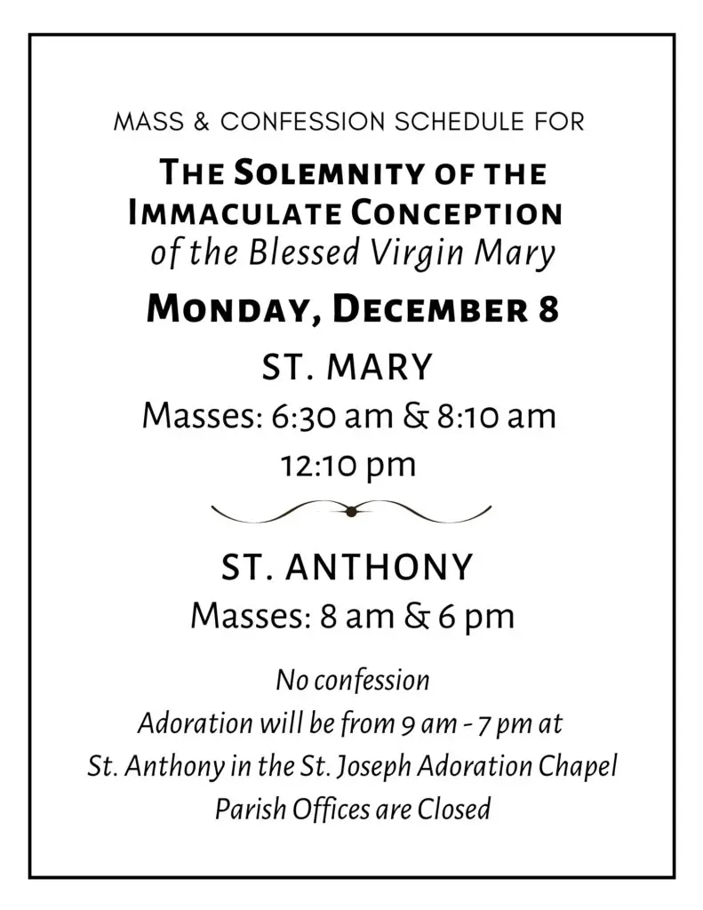 Immaculate Conceptions Schedule Immaculate Conceptions Schedule